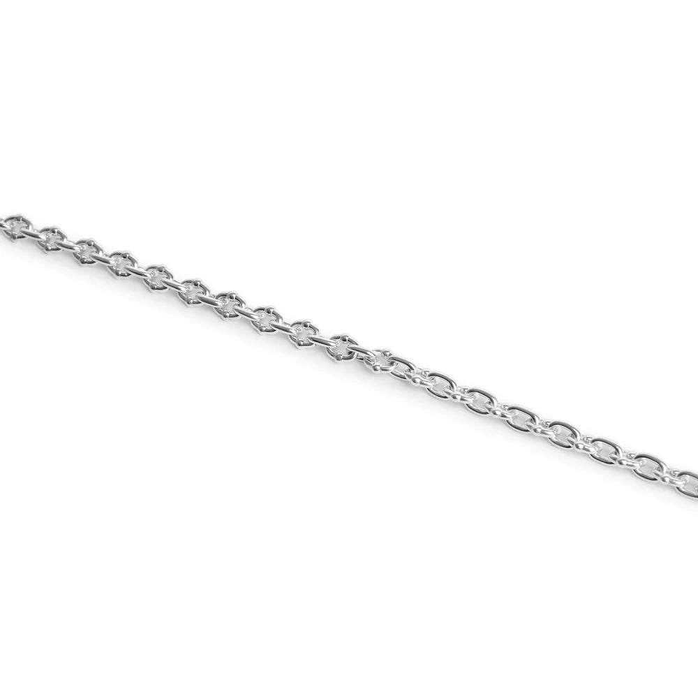 THIN SILVER UMLAUT LINK NECKLACE