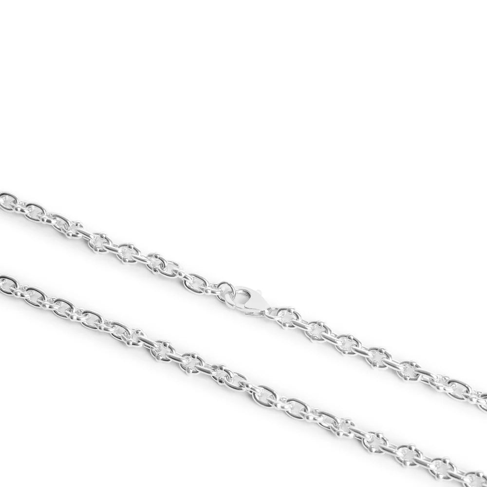 THIN SILVER UMLAUT LINK NECKLACE