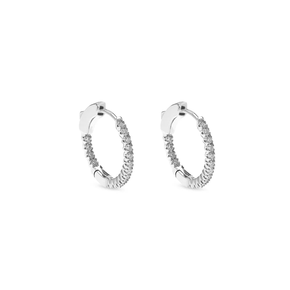 .5 INCH DIAMOND HOOP EARRINGS