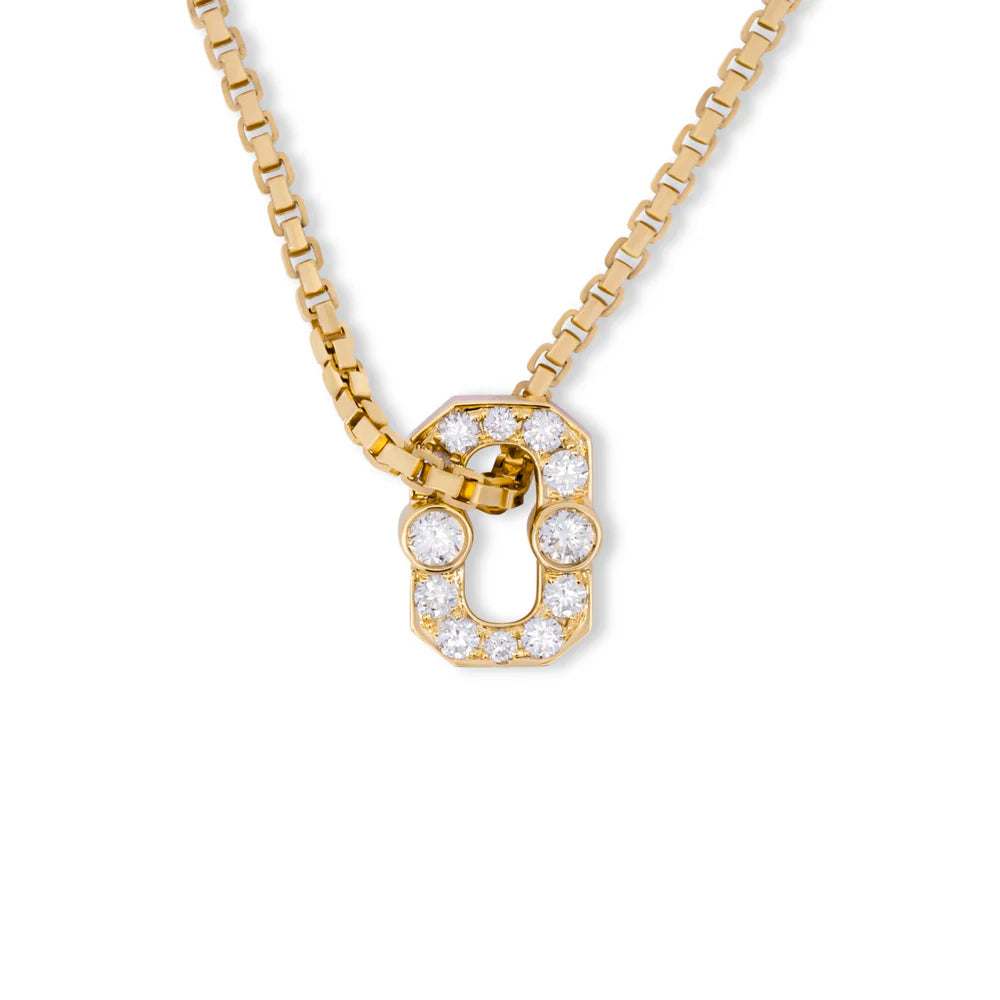 VARSITY UMLAUT FULL DIAMOND PENDANT