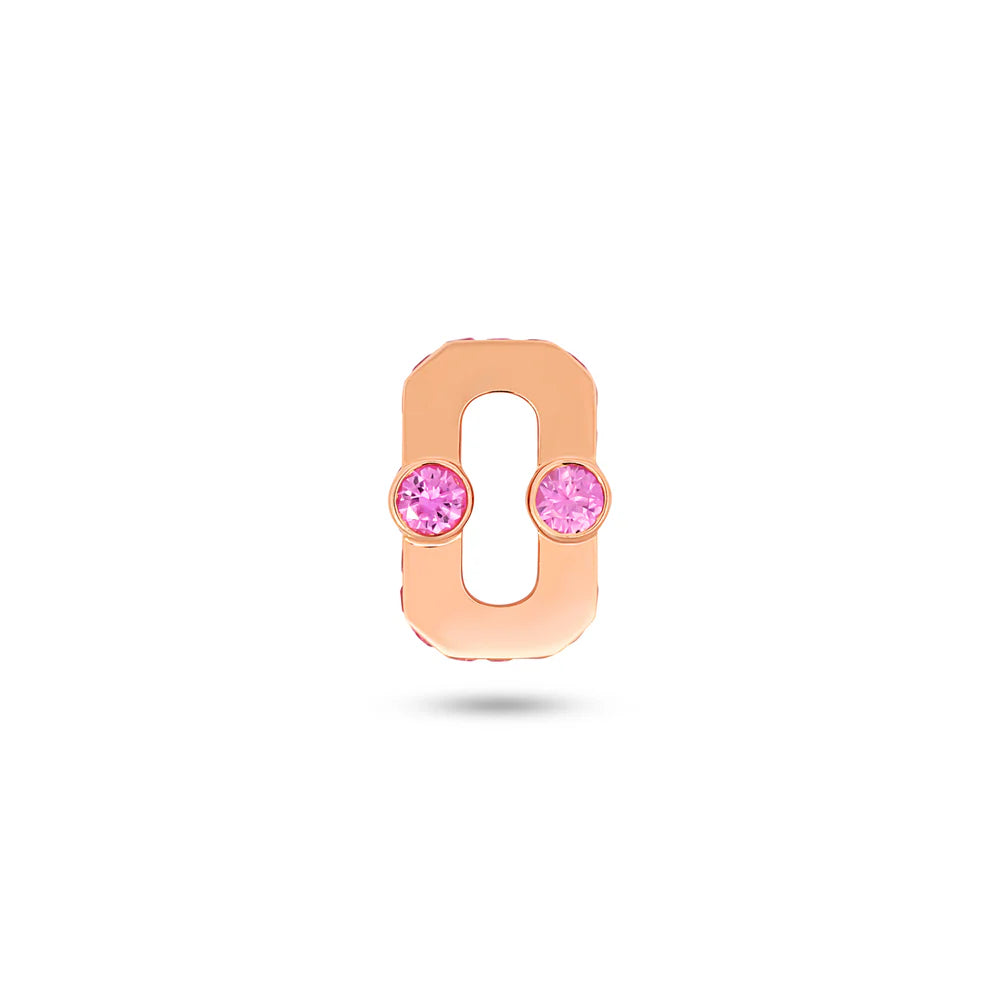 VARSITY UMLAUT PINK SAPPHIRE PENDANT