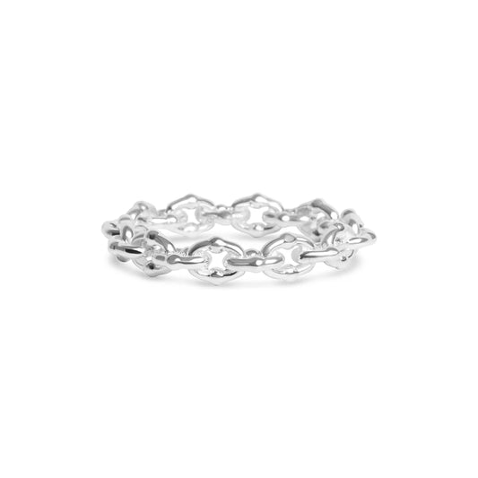 SILVER UMLAUT LINK RING