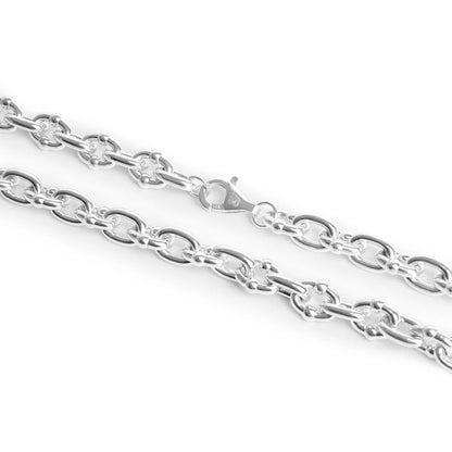 THICK SILVER UMLAUT LINK NECKLACE