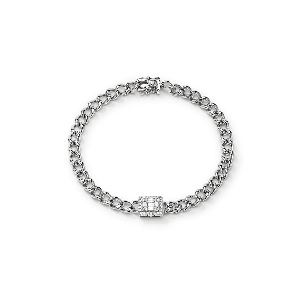 BAGUETTE CHARM DIAMOND BRACELET