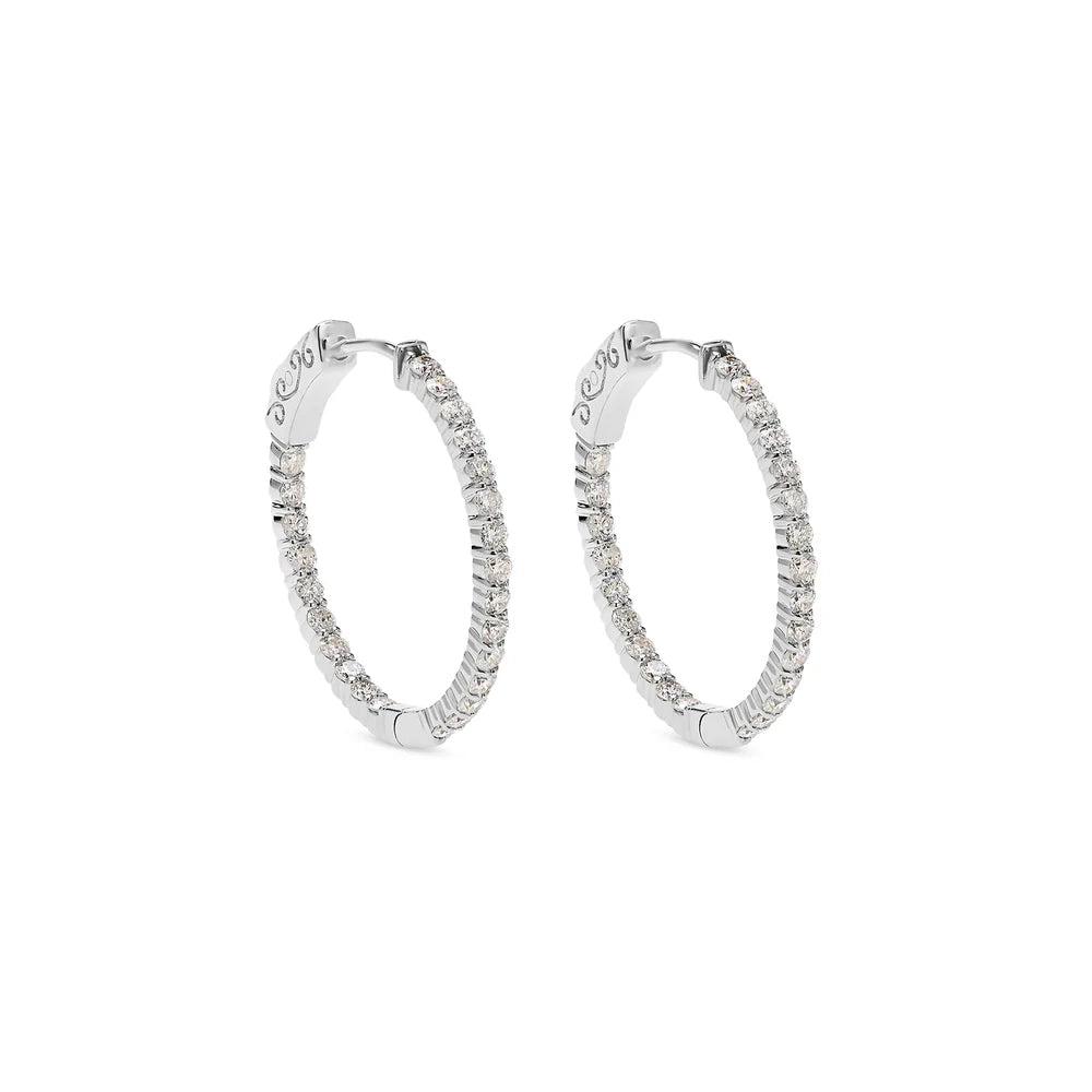 .75 INCH DIAMOND HOOP EARRINGS