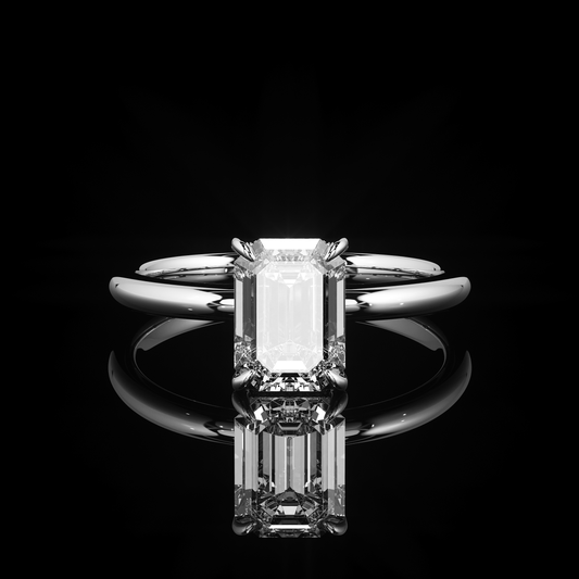 Pave Rail High Polish Emerald Platinum