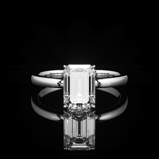 Solitaire High Polish Emerald Platinum
