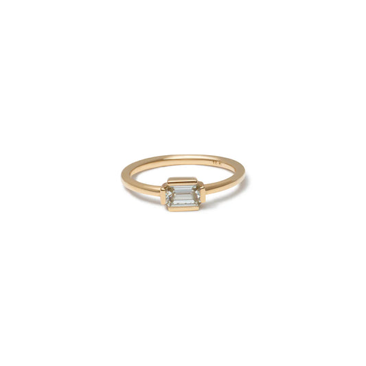 YELLOW GOLD MINI BAGUETTE RING