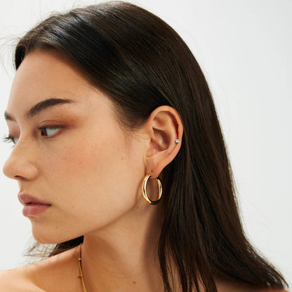 1 INCH GOLD HOOP EARRINGS