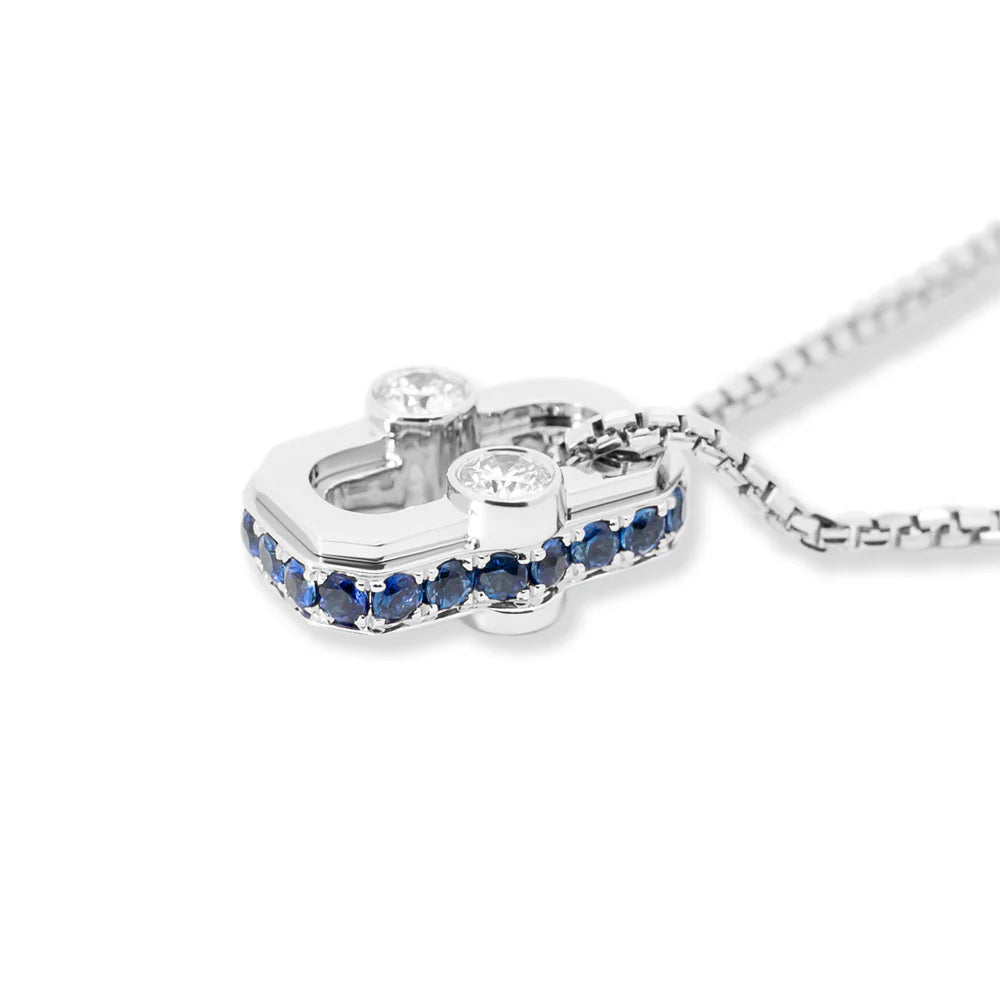 VARSITY UMLAUT BLUE SAPPHIRE PENDANT