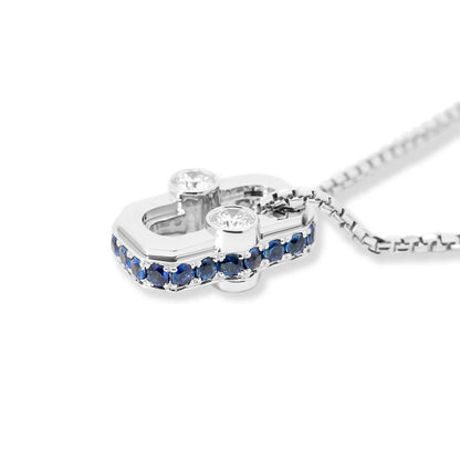 VARSITY UMLAUT BLUE SAPPHIRE PENDANT