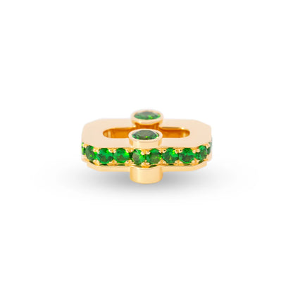 VARSITY UMLAUT GREEN GARNET PENDANT