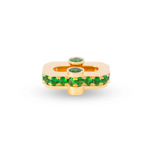 VARSITY UMLAUT GREEN GARNET PENDANT