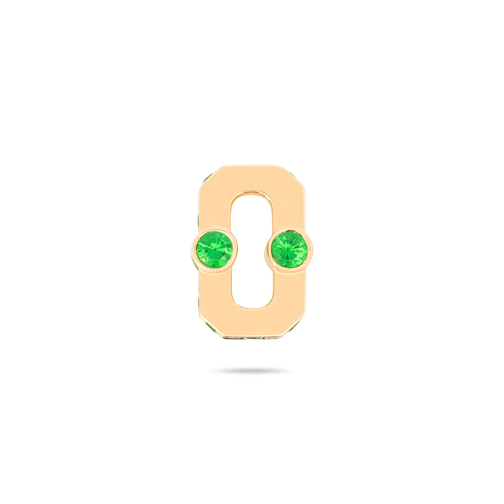 VARSITY UMLAUT GREEN GARNET PENDANT