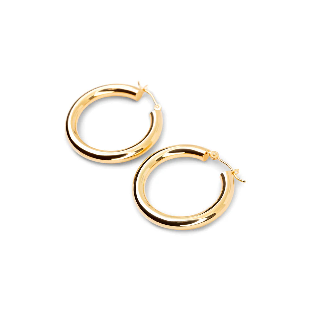 1 INCH GOLD HOOP EARRINGS