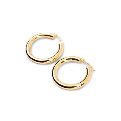 1 INCH GOLD HOOP EARRINGS