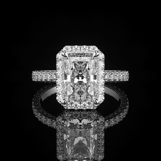 Halo 3 Row Pavé Radiant Platinum