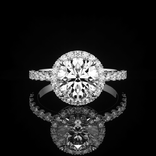 Halo Castel Pavé Round Platinum