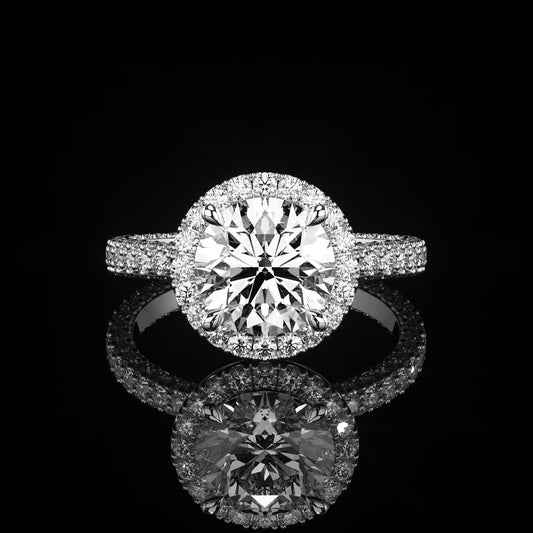 Halo 3 Row Pavé Round Platinum